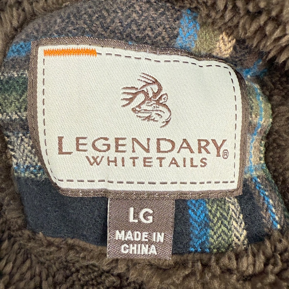 Legendary Whitetails Jacket Men Large Plaid Fur Lined Hooded Button Up Coat - Picture 11 of 16